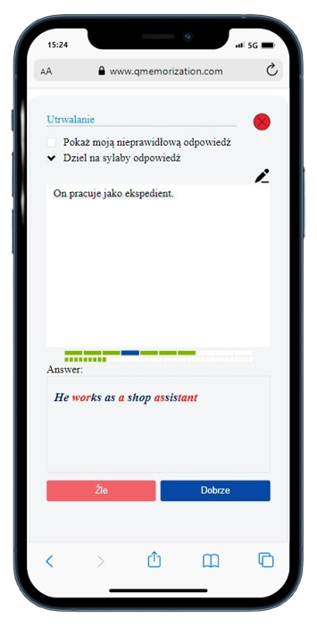 Widok podczas nauki AniZer